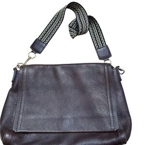 Gianni Chiarini Purse Pebbled Leather Shoulder Hobo Bag Large Brown Vintage